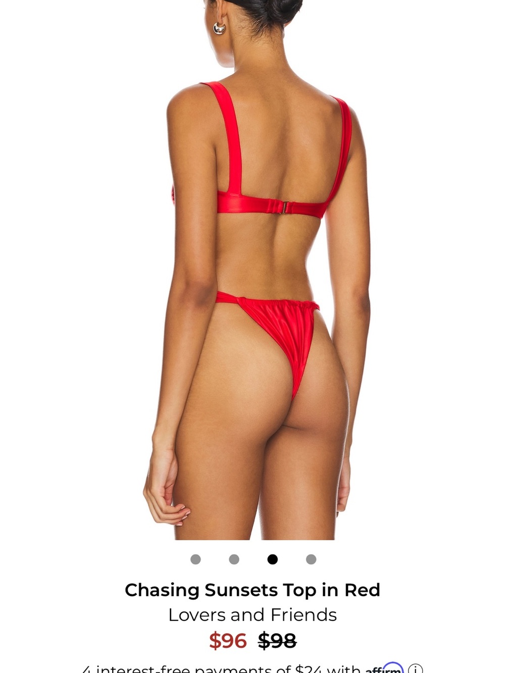 Lovers and Friends Chasing sunsets underwire top and bottom in red.
